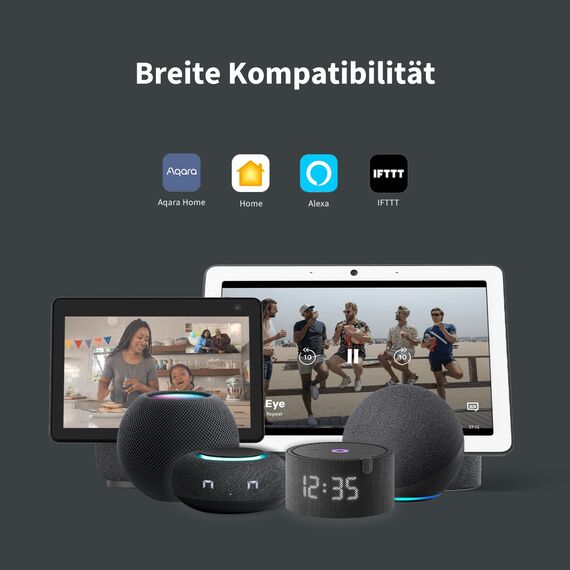 Aqara Zigbee 3.0 Bewegungsmelder, 5 Jahre Akkulaufzeit, 170° Erfassungswinkel, Einstellbares Erkennungs-Zeitlimit, kompatibel mit Home Assistant, HomeKit, Alexa, SmartThings... Aqara Hub Erforderlich