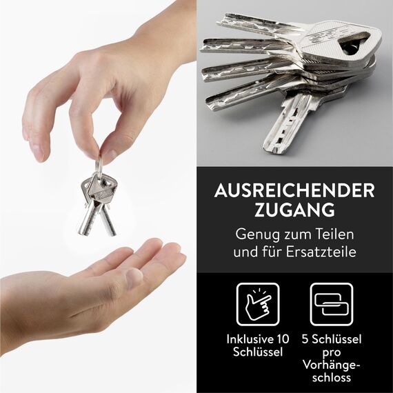 H&S 2er Pack Vorhängeschloss mit Schlüssel - 60mm Schloss Set mit 5 Schlüsseln - 2er Set Robustes Lock für den Innen- und Außenbereich - Klein & Wetterfest für Zelt Spind Keller