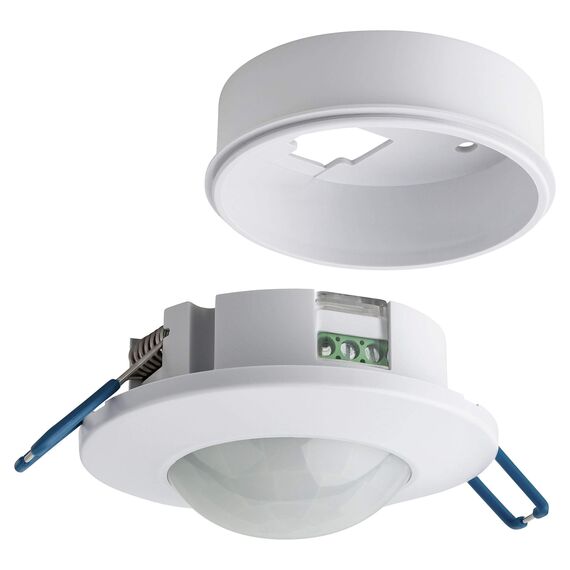 SEBSON Bewegungsmelder Innen - 2er Set - Unterputz Aufputz Decken Montage, programmierbar Infrarot Sensor Reichweite 8m / 360°, LED geeignet, 3-Draht
