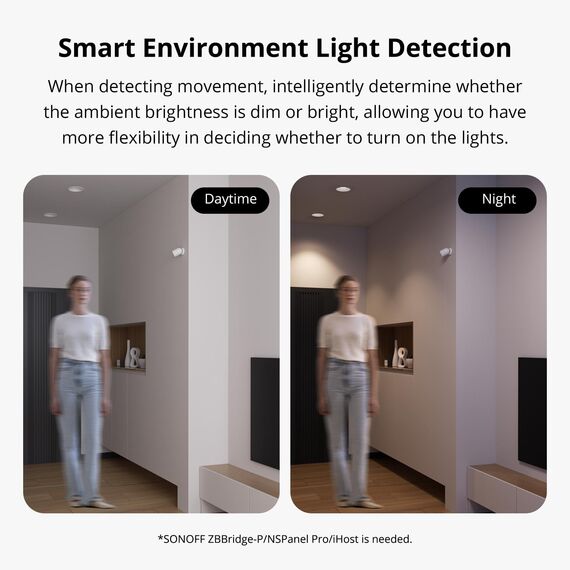 SONOFF SNZB-03P Zigbee Smart Bewegungsmelder,Zigbee3.0 Drahtloser Bewegungssensor,Zigbee Hub Erforderlich,Einstellbare Erkennungszeit Intervalleinstellung,Motion Sensor für Alarmanlage und Smart Home
