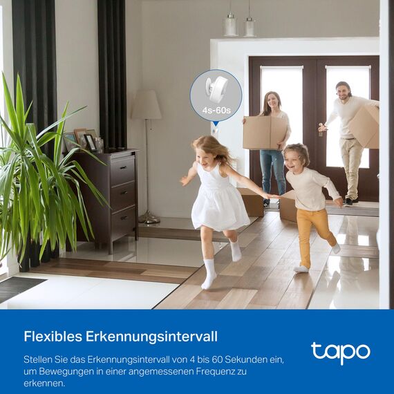 TP-Link Tapo T100 Bewegungsmelder, für Alarmanlage und Smart Home, Weitbereichserkennung, Batterielebensdauer über 1 Jahr, Tapo Hub Benötigt
