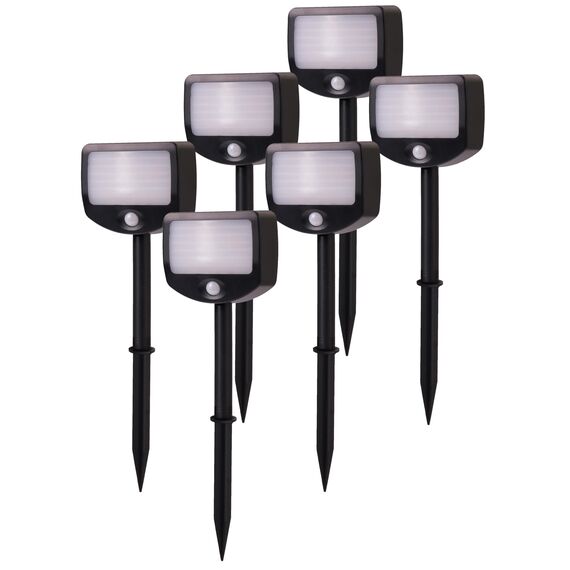 Northpoint LED Batterie Strahler Fluter Sicherheitsleuchte 6er Set mit Funk-Aktivierung Bewegungsmelder Dämmerungssensor (Outdoor 6er Set)