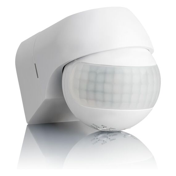 SEBSON Bewegungsmelder Aussen IP44, Aufputz, Wand Montage, programmierbar, Infrarot Sensor, Reichweite 12m / 180°, LED geeignet, schwenkbar, 3-Draht