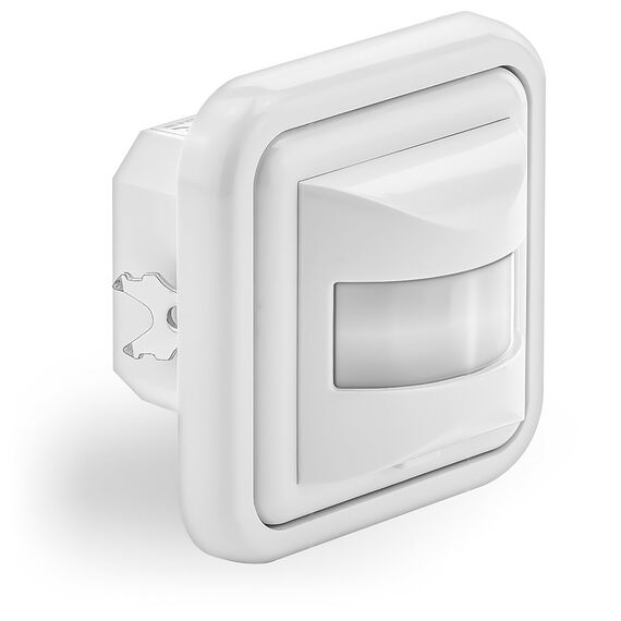 deleyCON 1x Infrarot Bewegungsmelder Unterputz Wandmontage Innenbereich Lichtsteuerung 160° Arbeitsfeld 9m Reichweite eingebauter Lichtsensor Weiß