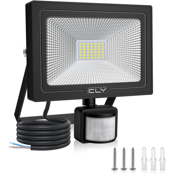 CLY Led Strahler mit Bewegungsmelder Außen, 35W 3000LM Außenstrahler 6500K Kaltweiß LED Fluter Superhell Außenleuchte IP66 Wasserdicht Flutlicht Scheinwerfer Aussen für Garten Garage Hinterhof