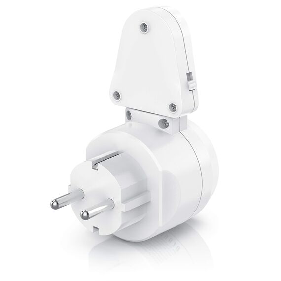 CSL - Steckdosen Bewegungsmelder mit Timer - Zeitschaltuhr digital – Lichtsensor 3, 600, 1200 Lux – PIR Infrarotsensor Bewegungssensor – Sensoreinheit 180° drehbar - 1, 5, 10 Minuten - 10A, 2300 W