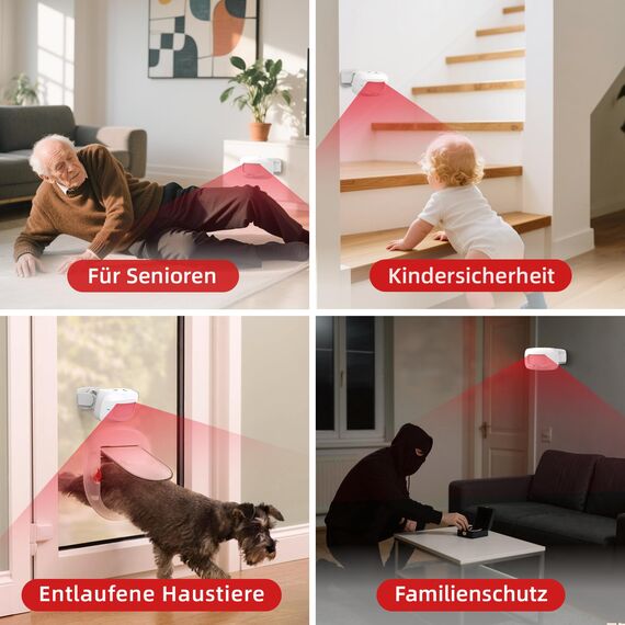 CallToU PIR Bewegungsmelder Alarm mit Durchgangsmelder Funk Türklingel System – Kabellose Durchgangsmelder Ladentür für Einfahrt, Geschäft, Senioren, Patienten, Zuhause, Büro, Garage
