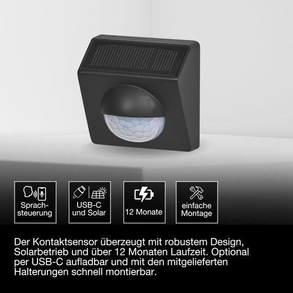 LEDVANCE SMART+ WiFi Outdoor-Bewegungsmelder, IP65, Kunststoff, dunkelgrau, 4-Pack
