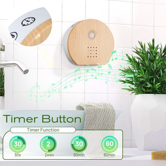 Vogelgezwitscher Bewegungsmelder Box, Acemall Vogelgezwitscher Vogelzwitschern, Naturgeräusche Box mit Timer, 9 Vogelgesang, Bachgeflüster & Waldquelle für Toilette Spa und Entspannung