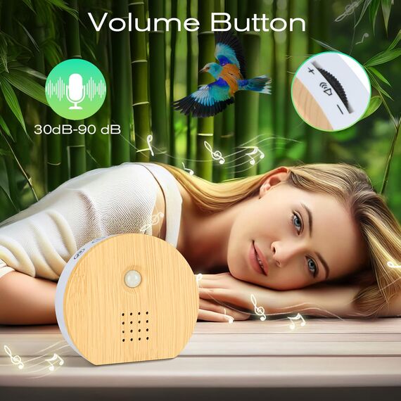 Vogelgezwitscher Bewegungsmelder Box, Acemall Vogelgezwitscher Vogelzwitschern, Naturgeräusche Box mit Timer, 9 Vogelgesang, Bachgeflüster & Waldquelle für Toilette Spa und Entspannung