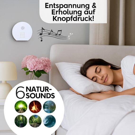 GREEN GUARDIA Vogelgezwitscher Soundbox Toilette I Bewegungsmelder Box mit 6 Sounds I Vogelgezwitscher, Wellen, Lagerfeuer, Dschungel, Regen und Fluss I Bewegungssensor & Timer