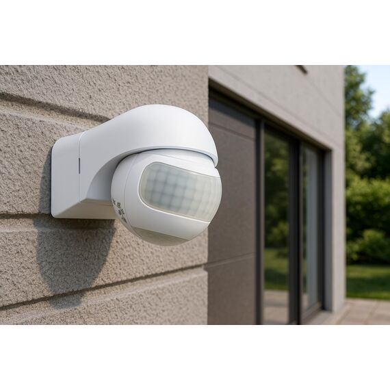 SEBSON Bewegungsmelder Aussen IP44, Aufputz, Wand Montage, programmierbar, Infrarot Sensor, Reichweite 12m / 180°, LED geeignet, schwenkbar, 3-Draht