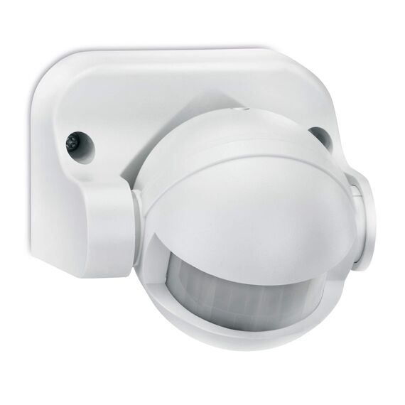 conecto Infrarot Bewegungsmelder innen+außen Aufputz Wand LED 180° schwenkbar neigbar IP44 Dämmerungssensor (2er Set), weiß