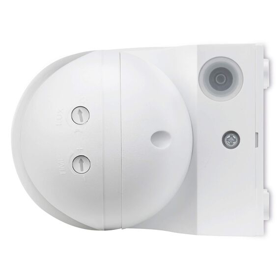conecto Infrarot Bewegungsmelder innen+außen Aufputz Wand LED 180° schwenkbar neigbar IP44 Dämmerungssensor (1 Stück), weiß