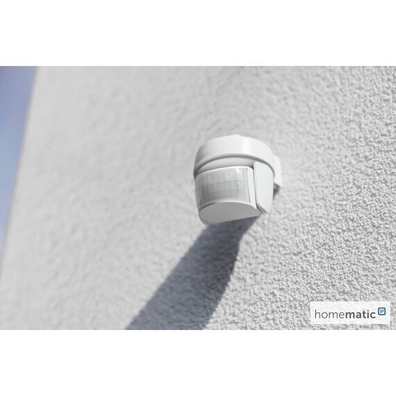 Homematic IP Smart Home Bewegungsmelder mit Dämmerungssensor – außen, Zubehör für Smart Home, Bewegungserkennung, schaltet Leuchten, Energie sparen, 156203A0