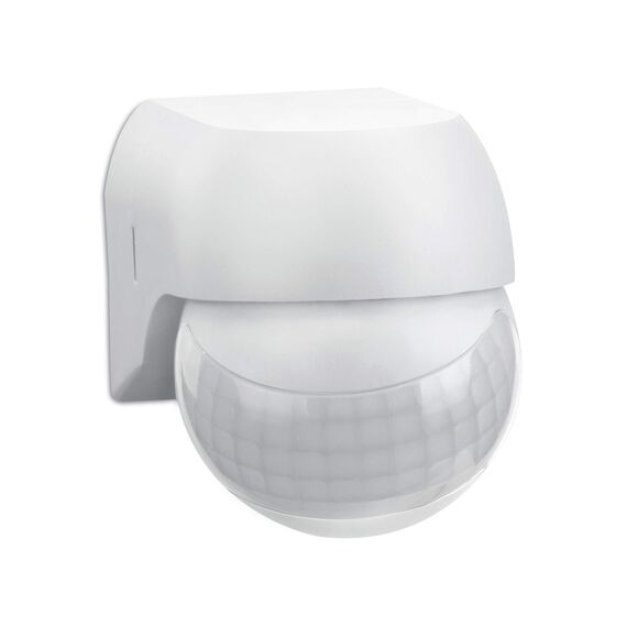 conecto Infrarot Bewegungsmelder innen+außen Aufputz Wand LED 180° schwenkbar neigbar IP44 Dämmerungssensor (2er Set), weiß
