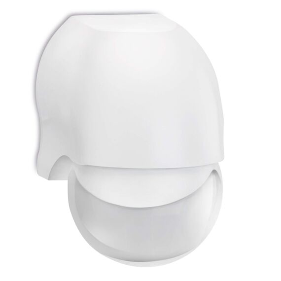 conecto Infrarot Bewegungsmelder innen+außen Aufputz Wand LED 180° schwenkbar neigbar IP44 Dämmerungssensor (1 Stück), weiß