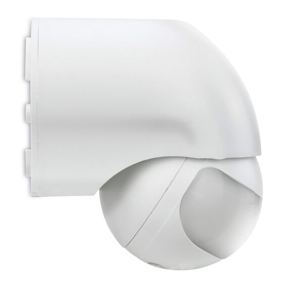 conecto Infrarot Bewegungsmelder innen+außen Aufputz Wand LED 180° schwenkbar neigbar IP44 Dämmerungssensor (1 Stück), weiß