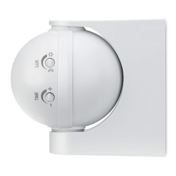 conecto Infrarot Bewegungsmelder innen+außen Aufputz Wand LED 180° schwenkbar neigbar IP44 Dämmerungssensor (4er Set), weiß