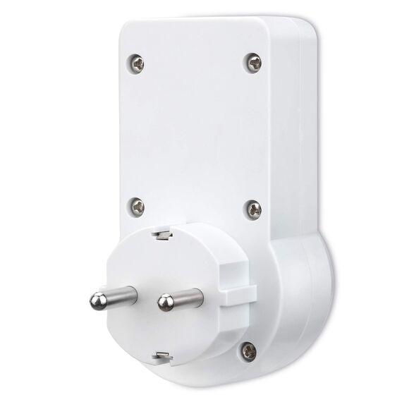 conecto Infrarot Bewegungsmelder für Steckdose innen Zwischenstecker LED 120° IP20 Dämmerungssensor (2er Set), weiß