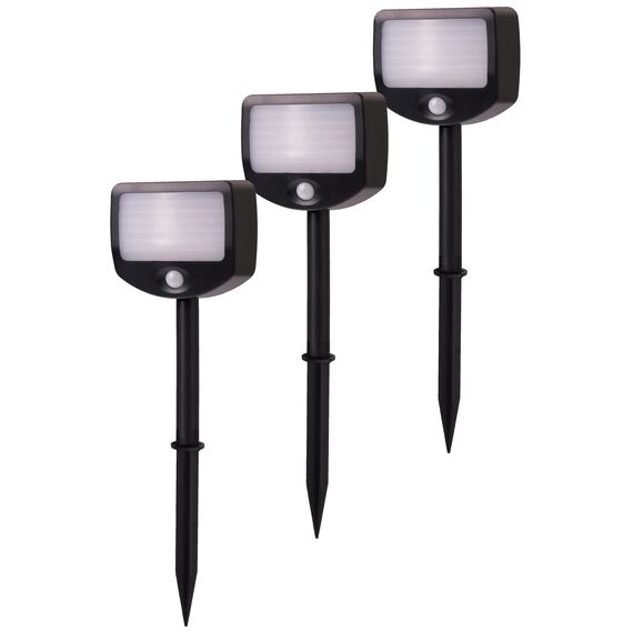 Northpoint LED Batterie Strahler Fluter Sicherheitsleuchte 3er Set mit Funk-Aktivierung Bewegungsmelder Dämmerungssensor (Outdoor)