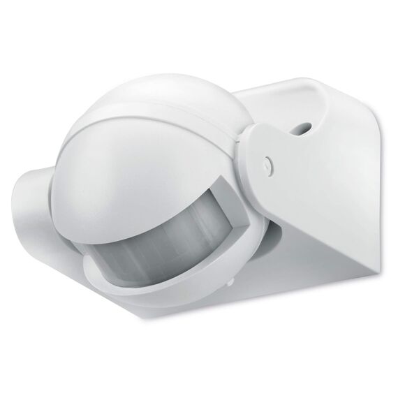 conecto Infrarot Bewegungsmelder innen+außen Aufputz Wand LED 180° schwenkbar neigbar IP44 Dämmerungssensor (4er Set), weiß