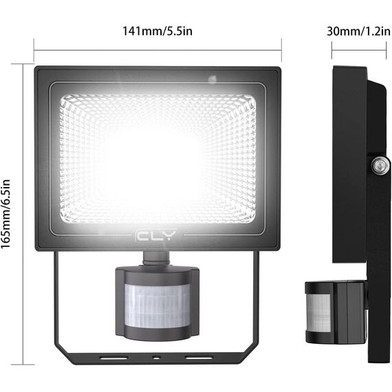 CLY 25W LED Strahler mit Bewegungsmelder 6500K 2100LM Scheinwerfer Wandleuchte IP66 Wasserdicht Außenstrahler Superhell Kaltweiß LED Fluter mit Sensor für Garten Hinterhof Garage