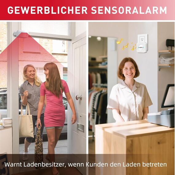 CallToU Bett-Sensor-Alarm und Sturzprävention für ältere Menschen/Demenz/Patienten, drahtlose Pflegekraft, Pager, Bewegungsmelder, Alarmsystem, Bewegungsmelder, Alarmsystem (Weiß, 2-1)