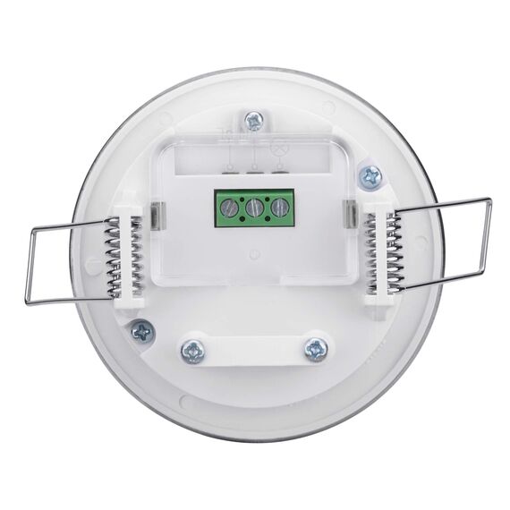 conecto Infrarot Bewegungsmelder Decke innen Unterputz Deckenmontage LED 360° Lichtsteuerung IP20 Dämmerungssensor (1 Stück), Chrom