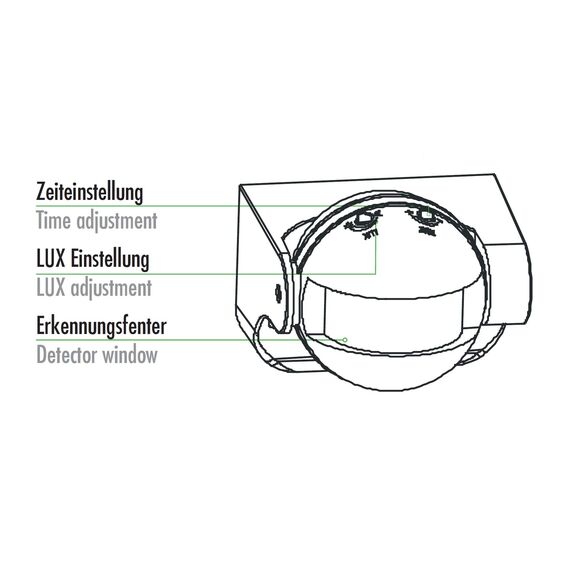 conecto Infrarot Bewegungsmelder innen+außen Aufputz Wand LED 180° schwenkbar neigbar IP44 Dämmerungssensor (1 Stück), weiß