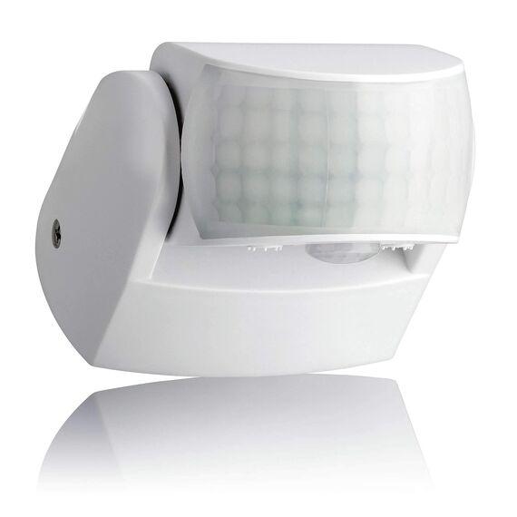 SEBSON Bewegungsmelder Aussen IP65, Aufputz, Wand Montage, programmierbar, Infrarot Sensor, Reichweite 12m / 180° - 3m / 360° (2 Sensoren), LED geeignet, schwenkbar, 3-Draht