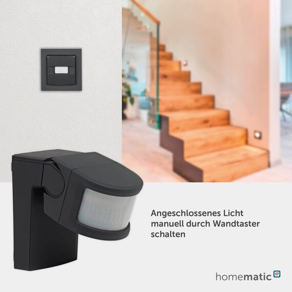 Homematic IP Smart Home Bewegungsmelder mit Schaltaktor – außen, anthrazit, 158238A0