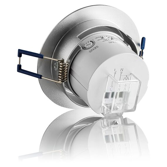 SEBSON Bewegungsmelder Innen Unterputz - 2er Set - LED geeignet, Decken Montage, Infrarot Sensor programmierbar 3-8m/ 360°, schwenkbar, 3-Draht