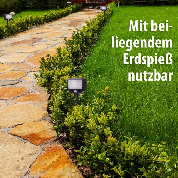 Northpoint LED Batterie Strahler Fluter Sicherheitsleuchte 3er Set mit Funk-Aktivierung Bewegungsmelder Dämmerungssensor (Outdoor)