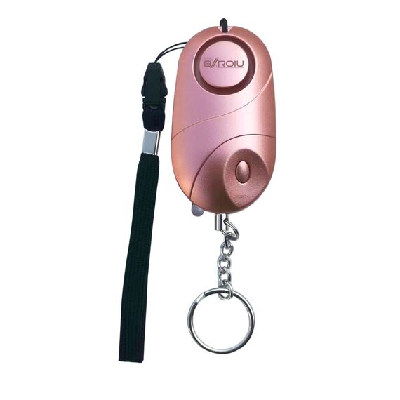 Persönlicher Alarm – Schlüsselanhänger mit Sirene für Selbstverteidigung und Sicherheit, tragbares Gerät für Frauen, Kinder und Senioren (Roségold+Schwarz)