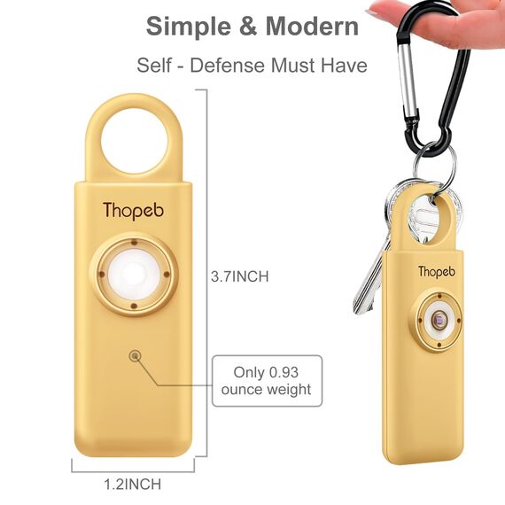 Der Original Persönlicher Alarm Für Frauen, Taschenalarm für Selbstverteidigung und Sicherheit, Von der Polizei Empfohlen, 130 dB Sirene, LED-Stroboskoplicht, Alarm Für Frauen Mit Schlüsselanhänger