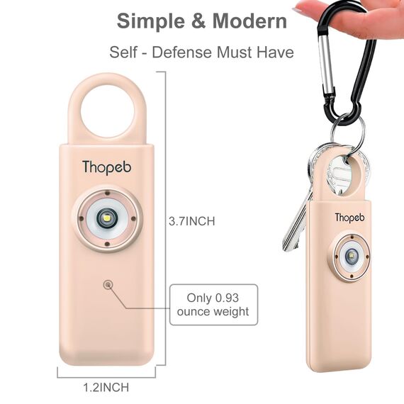 Thopeb Personal Alarm Schlüsselanhänger Frauen - Extra Laute Sirene, Stroboskoplicht, Sicherheit für Senioren und Damen