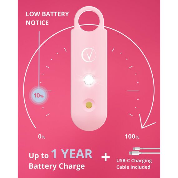 Vantamo Taschenalarm Extra Laut 130dB Mit 2 Lautsprechern Für Selbstverteidigung Frauen, Hell Taschenlampe & Batteriewarnung, Alarm Für Frauen Unterwegs Mit Schlüsselanhänger