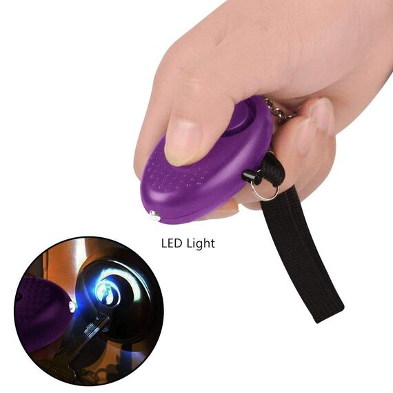 Notfall Persönlicher Alarm [2er Pack] Qoosea Scream Safesound Alarm 140dB LED Taschenlampe für Kinder/Frauen/Senioren/Student Self Defense Schutz Gesichert (Schwarz + Lila)