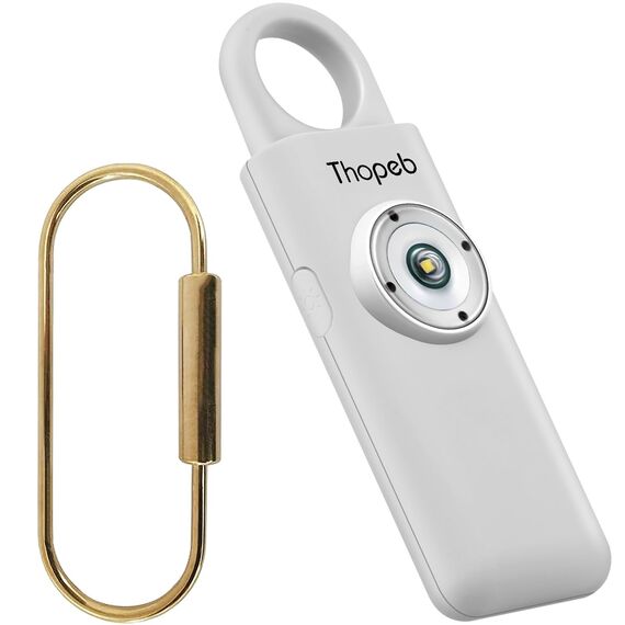 Der Original Persönlicher Alarm Für Frauen, 135 dB Sirene, Wiederaufladbar, Schlüsselanhänger Mit Alarm, Stroboskop, SOS-LED-Licht. Hilft älteren Menschen und Kindern Notruf (Metallic Silver)