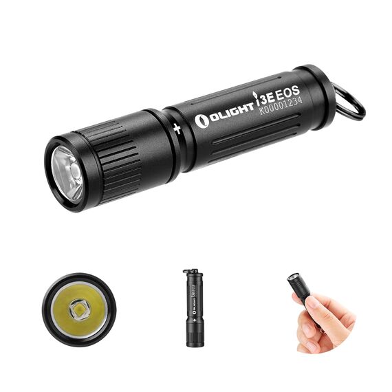 OLIGHT I3E EOS Mini LED Taschenlampe Schlüsselanhänger 90 Lumen und 44m Reichweite, kleine Flashlight Schlüsselbund Handlampe Wasserdicht IPX8, AAA Batterie, für Camping, Wandern