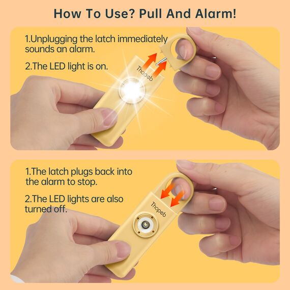Der Original Persönlicher Alarm Für Frauen, Taschenalarm für Selbstverteidigung und Sicherheit, Von der Polizei Empfohlen, 130 dB Sirene, LED-Stroboskoplicht, Alarm Für Frauen Mit Schlüsselanhänger