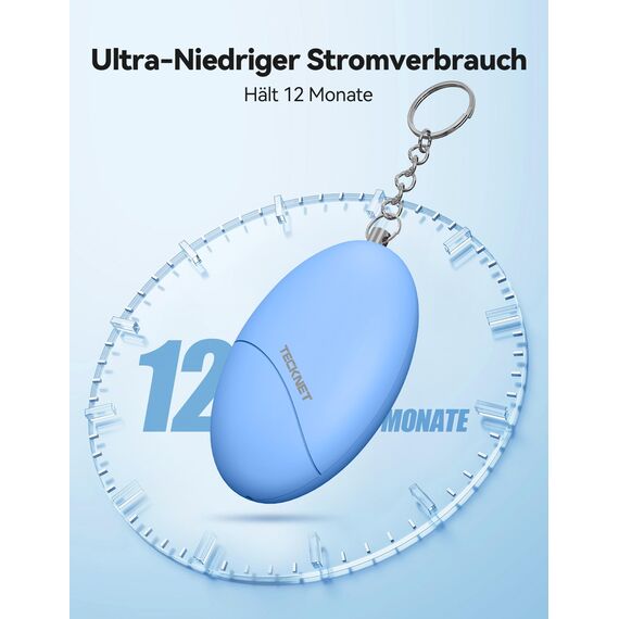 TECKNET Taschenalarm für Frauen, 4 PCS 130dB Persönlicher Sirenen Schlüsselanhänger, IP56 Wasserdicht und sturzfest Selbstverteidigung Panikalarm Persönliche Sicherheit für Frauen, Kinder, Senioren