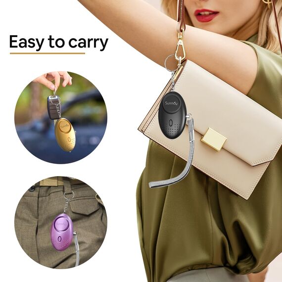 SUNMAY Persönlicher Alarm, 5 Stück, 140 dB, Selbstverteidigungsalarm mit LED-Licht, Schlüsselanhänger für Frauen, Kinder, ältere Menschen, Nachtschicht