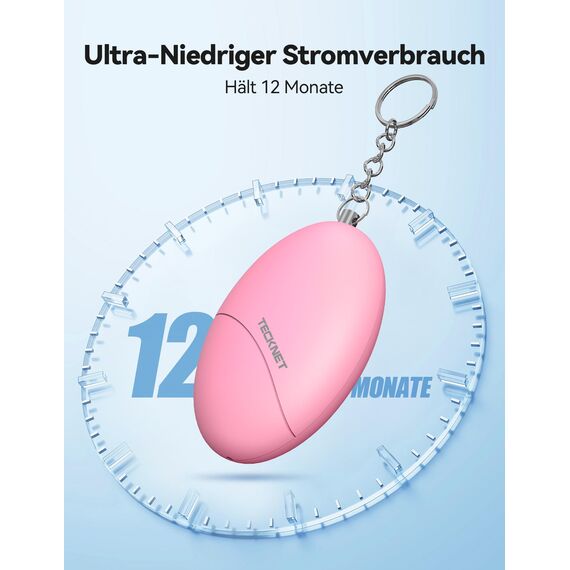 TECKNET Taschenalarm für Frauen, 2 PCS 130dB Persönlicher Sirenen Schlüsselanhänger, sturzfest Selbstverteidigung Panikalarm Persönliche Sicherheit für Frauen, Kinder, Senioren