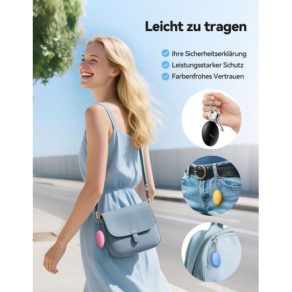 TECKNET Taschenalarm für Frauen, 4 PCS 130dB Persönlicher Sirenen Schlüsselanhänger, IP56 Wasserdicht und sturzfest Selbstverteidigung Panikalarm Persönliche Sicherheit für Frauen, Kinder, Senioren