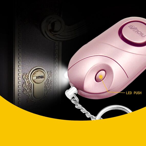 Persönlicher Alarm – Schlüsselanhänger mit Sirene für Selbstverteidigung und Sicherheit, tragbares Gerät für Frauen, Kinder und Senioren (Roségold+Schwarz)