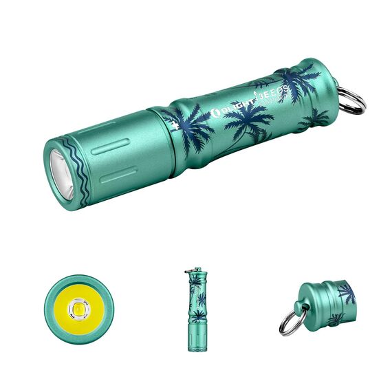 OLIGHT I3E EOS Mini LED Taschenlampe Schlüsselanhänger 90 Lumen und 44m Reichweite, kleine Flashlight Schlüsselbund Handlampe Wasserdicht IPX8, AAA Batterie, für Camping,Wandern Summer Palm