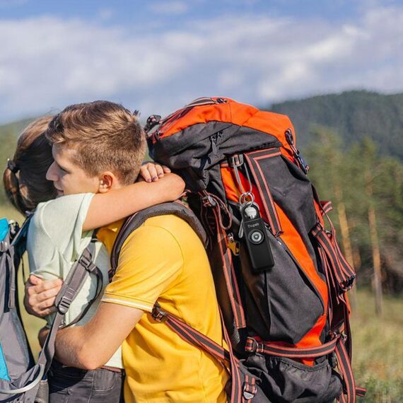 Thopeb Der Original Persönlicher Alarm Für Frauen, Schlüsselanhänger Mit Alarm, Wiederaufladbar, 135 dB Sirene, Stroboskop, SOS-LED-Licht. Hilft älteren Menschen und Kindern Notruf (Anthrazit)