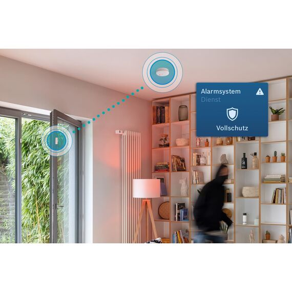 Bosch Smart Home Starter Set Einbruchschutz mit Rauchmelder II und Tür-/Fensterkontakt II, mit App Steuerung, kompatibel mit Apple Homekit